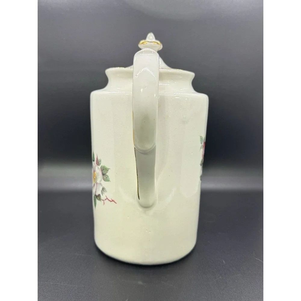 Vintage House of Webster Old English Tea Pot Teapot Strawberry Wild Briar‎ Rose